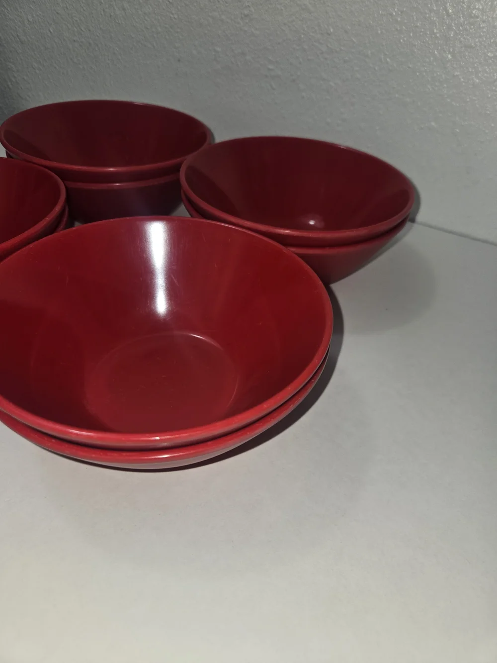 Red Dining Bowls - Set of 8